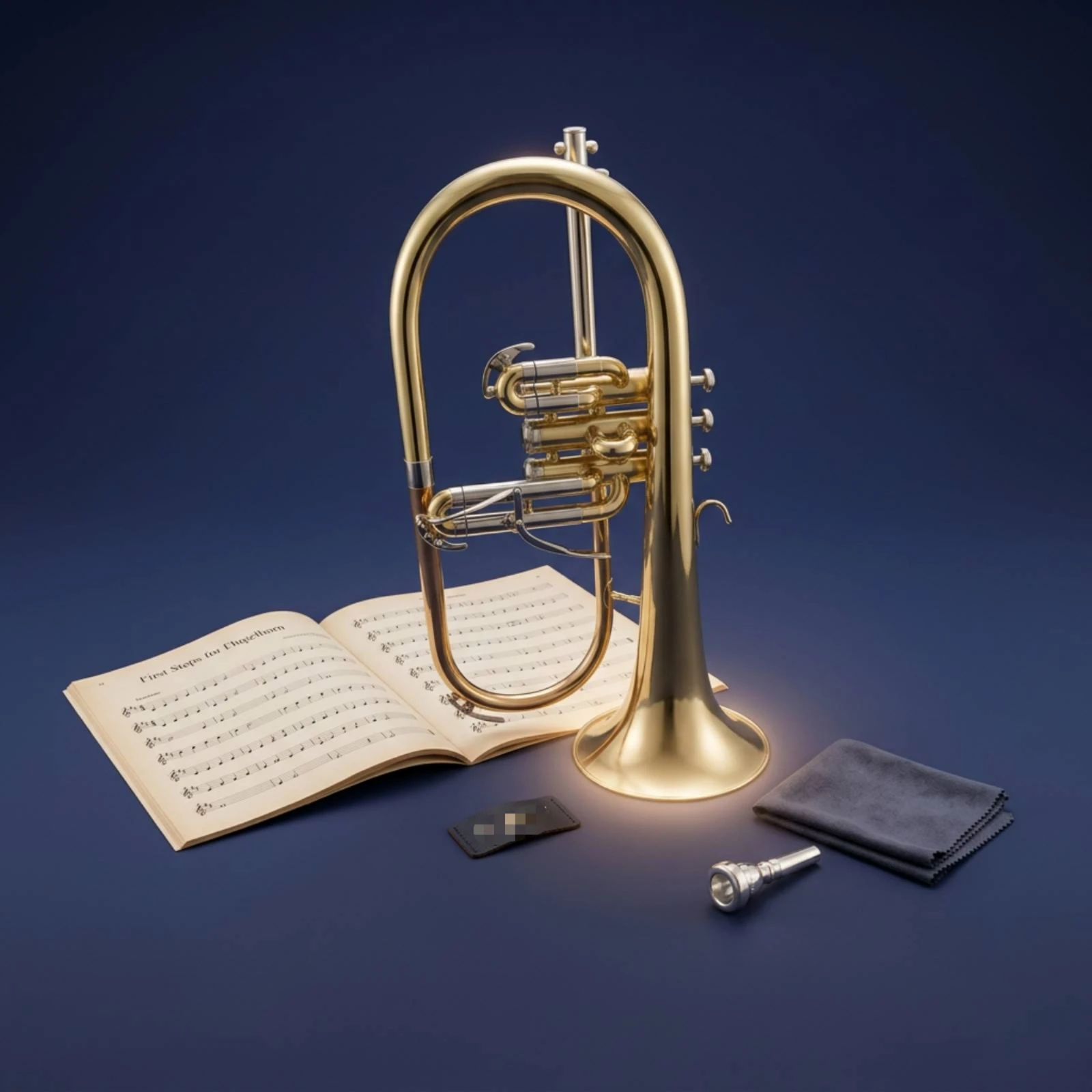 B-Flat Flugelhorn Rich Flugelhorn with Case Smooth-Action Responsive for Beginners, Practice, Rehearsals
