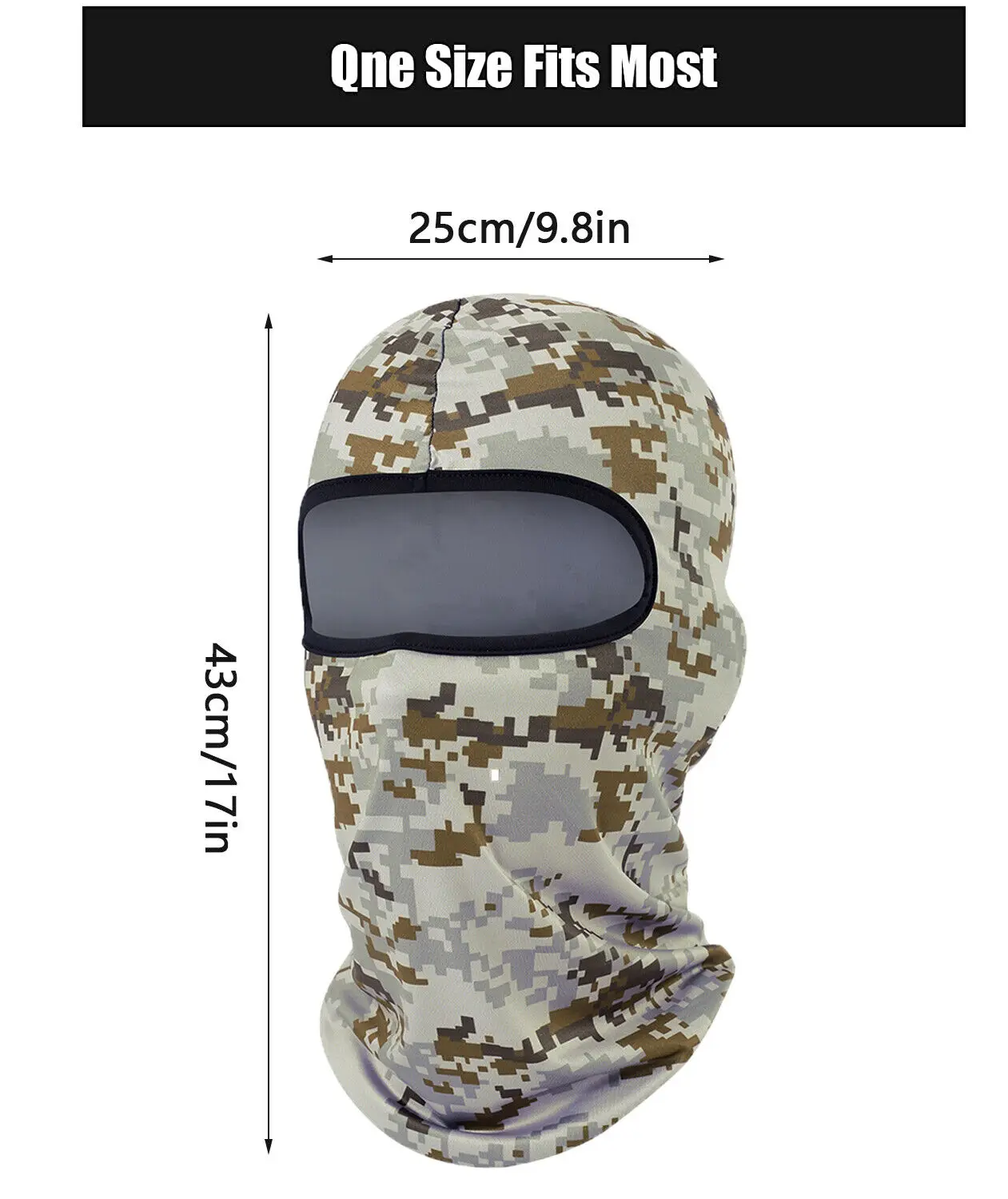 Tactical Military Camo Balaclava Ski Face Mask UV Protector for Man Women Hunting Fishing Motorcycle Windproof