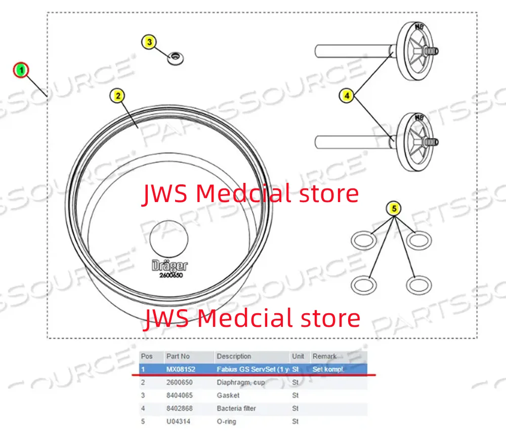 Drager Fabius GS Service KIT 1 Year MX08152