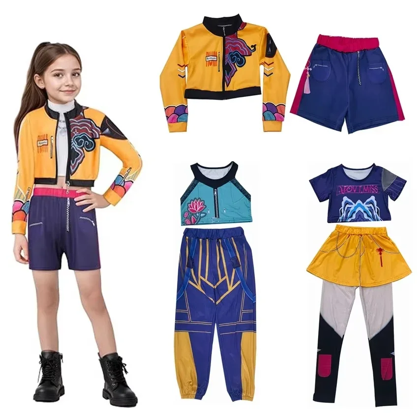 Nuevo Niños Niñas K-Pop Demon Hunters Cosplay Rumi Mira Zoey Disfraz Vestido Semana del Libro