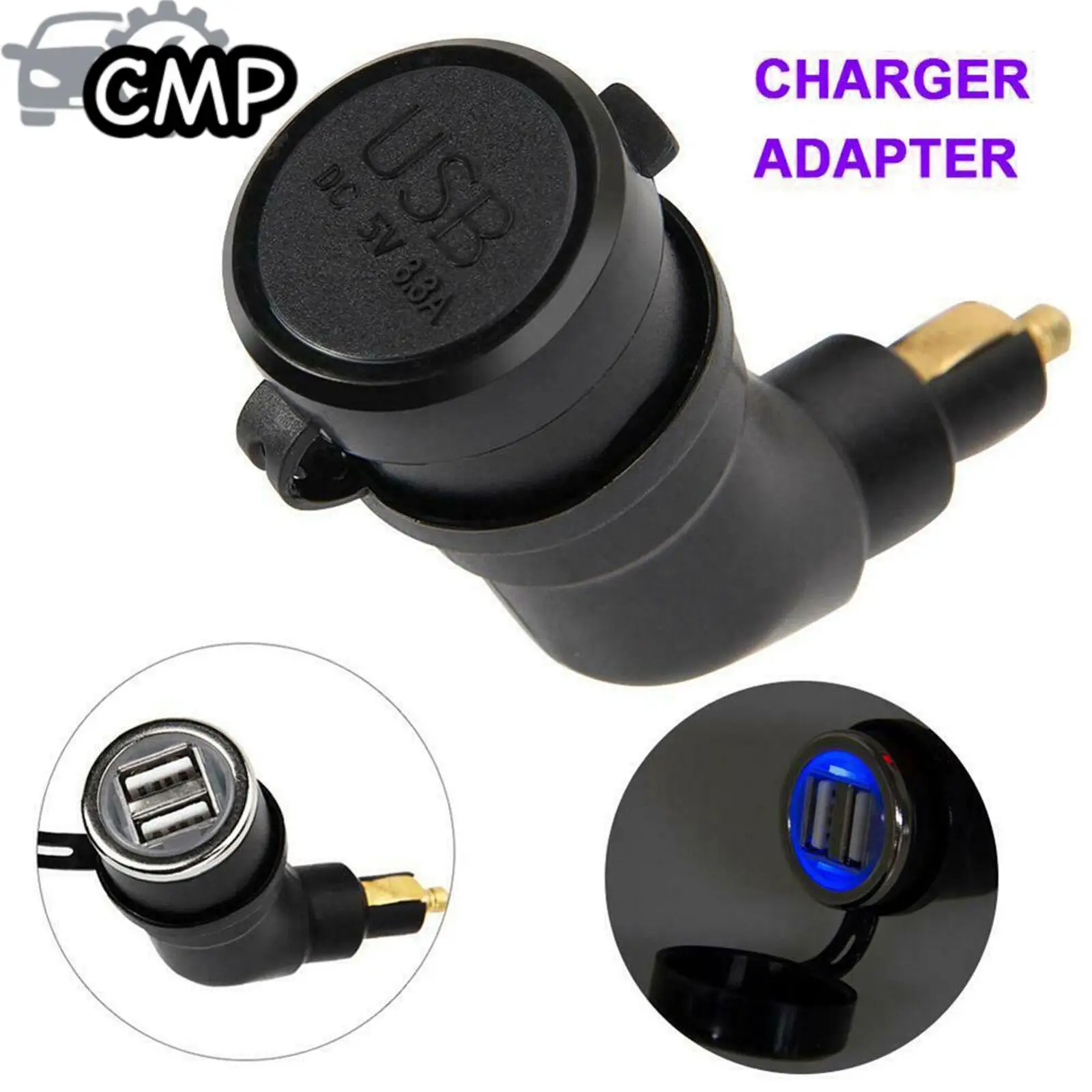 

1pc Motorcycle Elbow Car Charger 3.3A Dual USB Car Charger For BMW F800GS R1200GS R1200RT Motorcycle Accessories