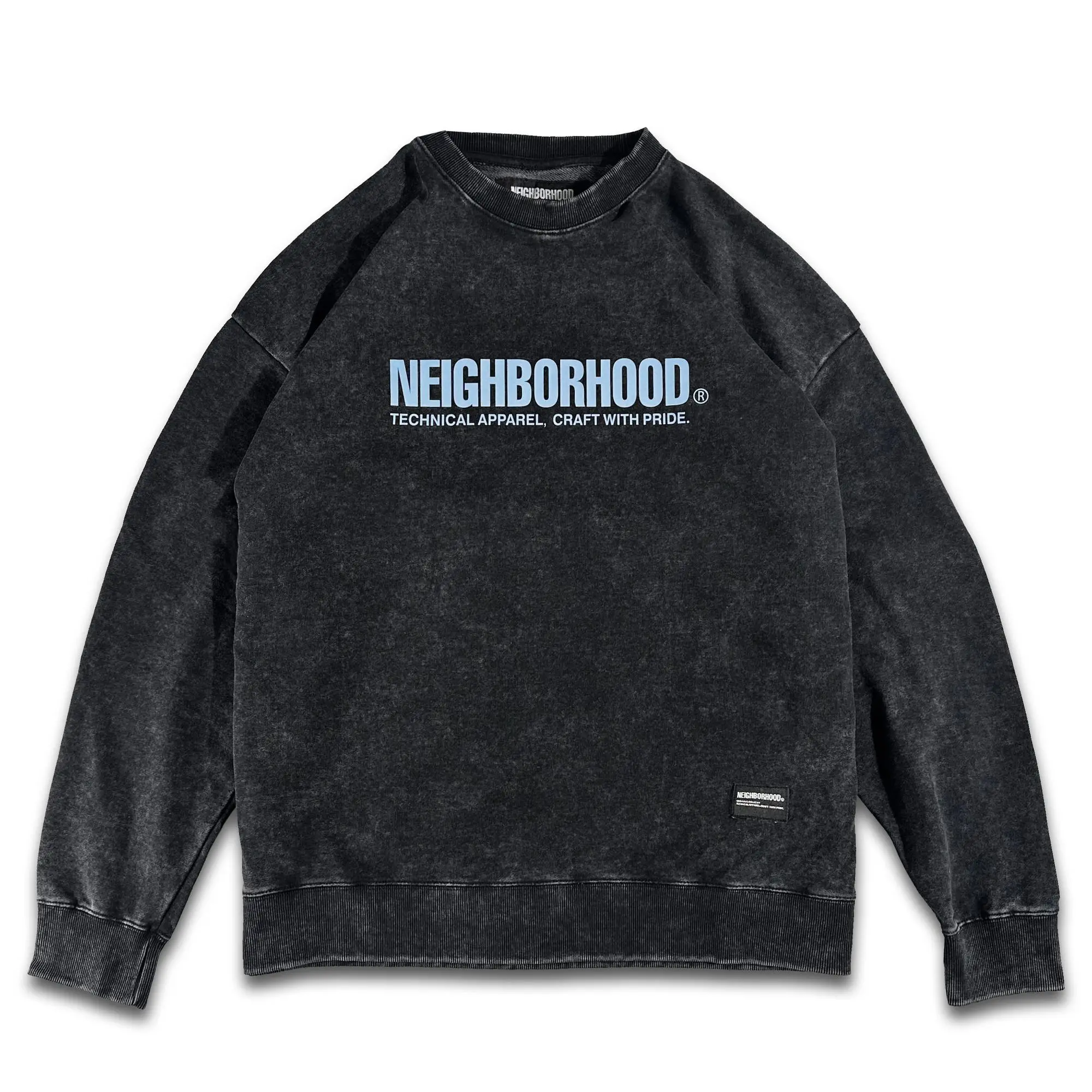NEIGHBORHOOD Spring Fall New Graphic Print Crewneck Pullover Hoodie, Loose Pure Cotton Fashion Casual Top