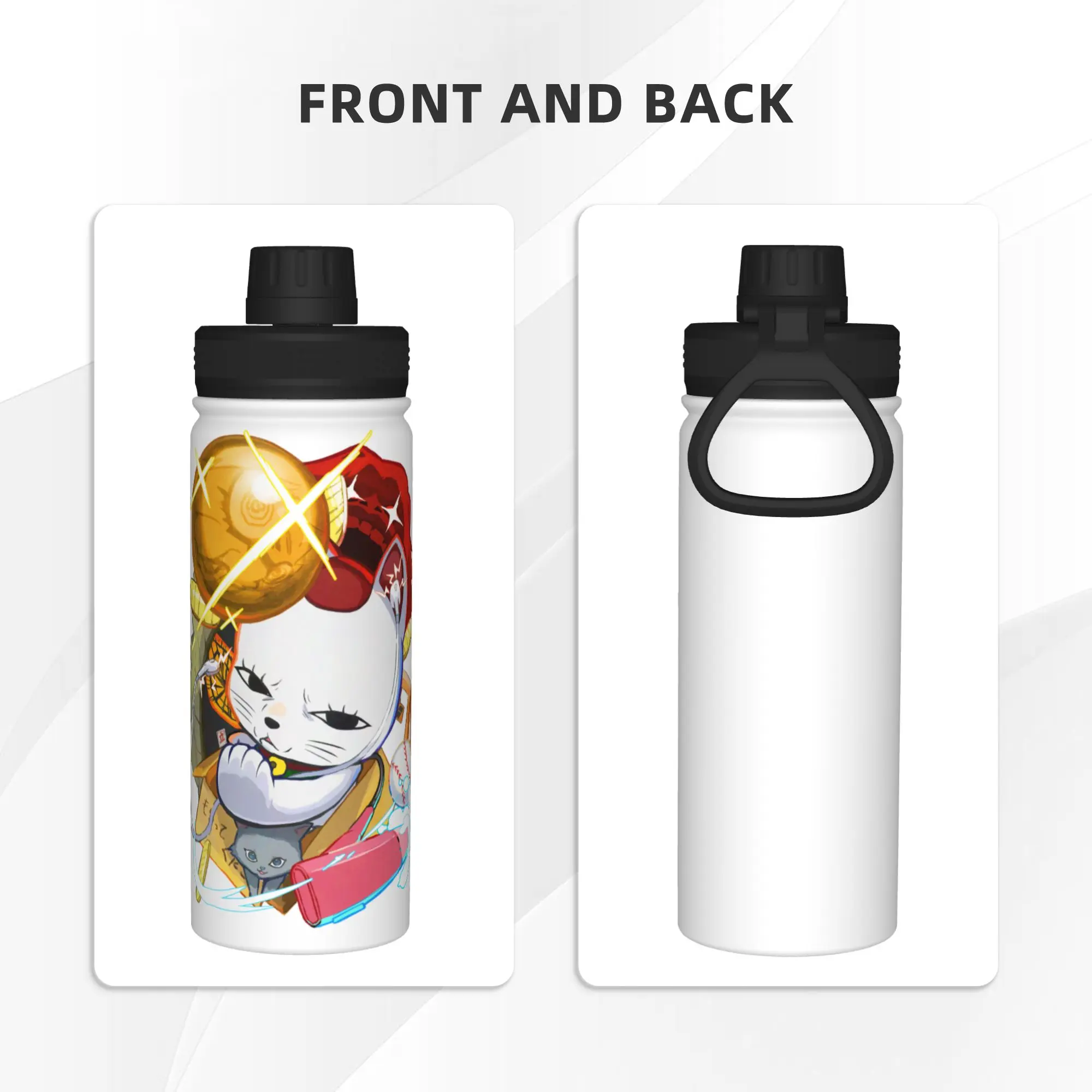 Anime Dandadan Turbo Granny Cat 18OZ Sports Insulated Kettle  Coffee Cups Vacuum Flask Double Wall Mug Water Bottle