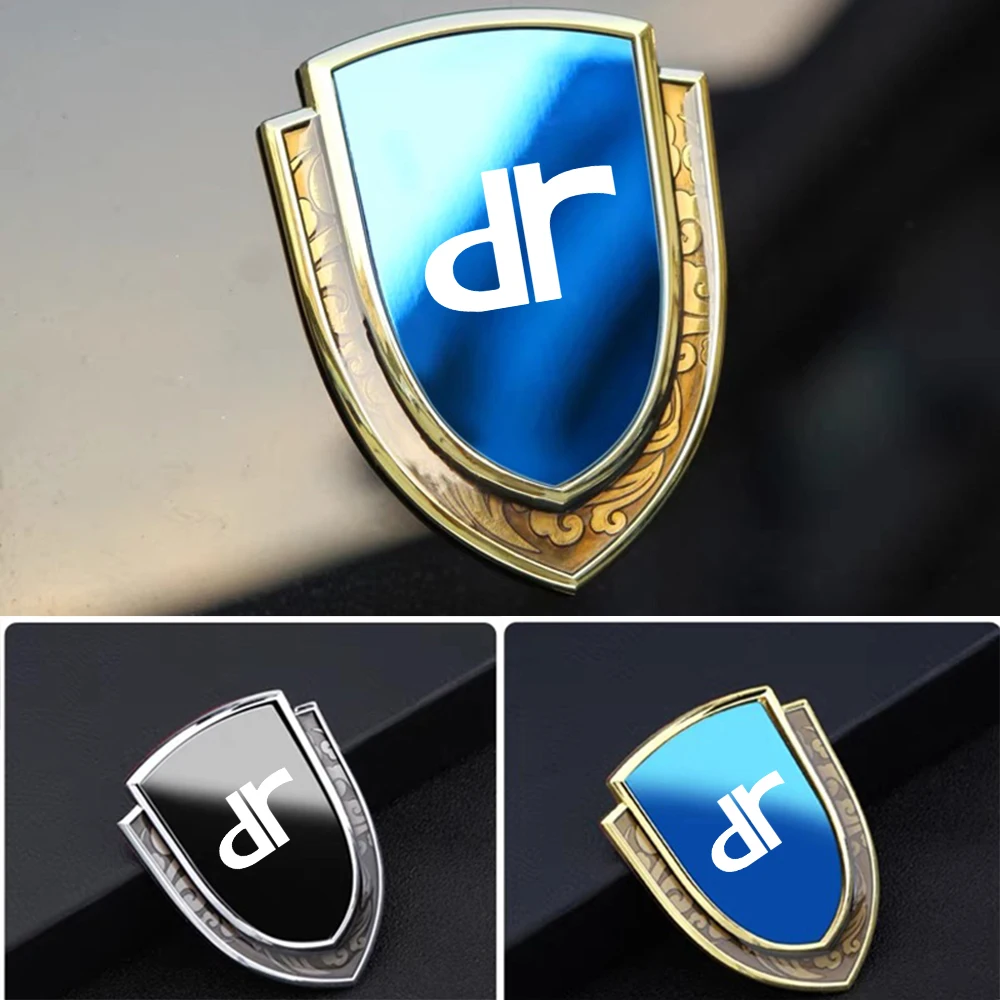 Metal Car Side Fender Sticker Shield Emblem Badge Sticker Decorations for DR Motors 1.0 EV 3.0 4.0 5.0 DR3 DR1 DR2 4