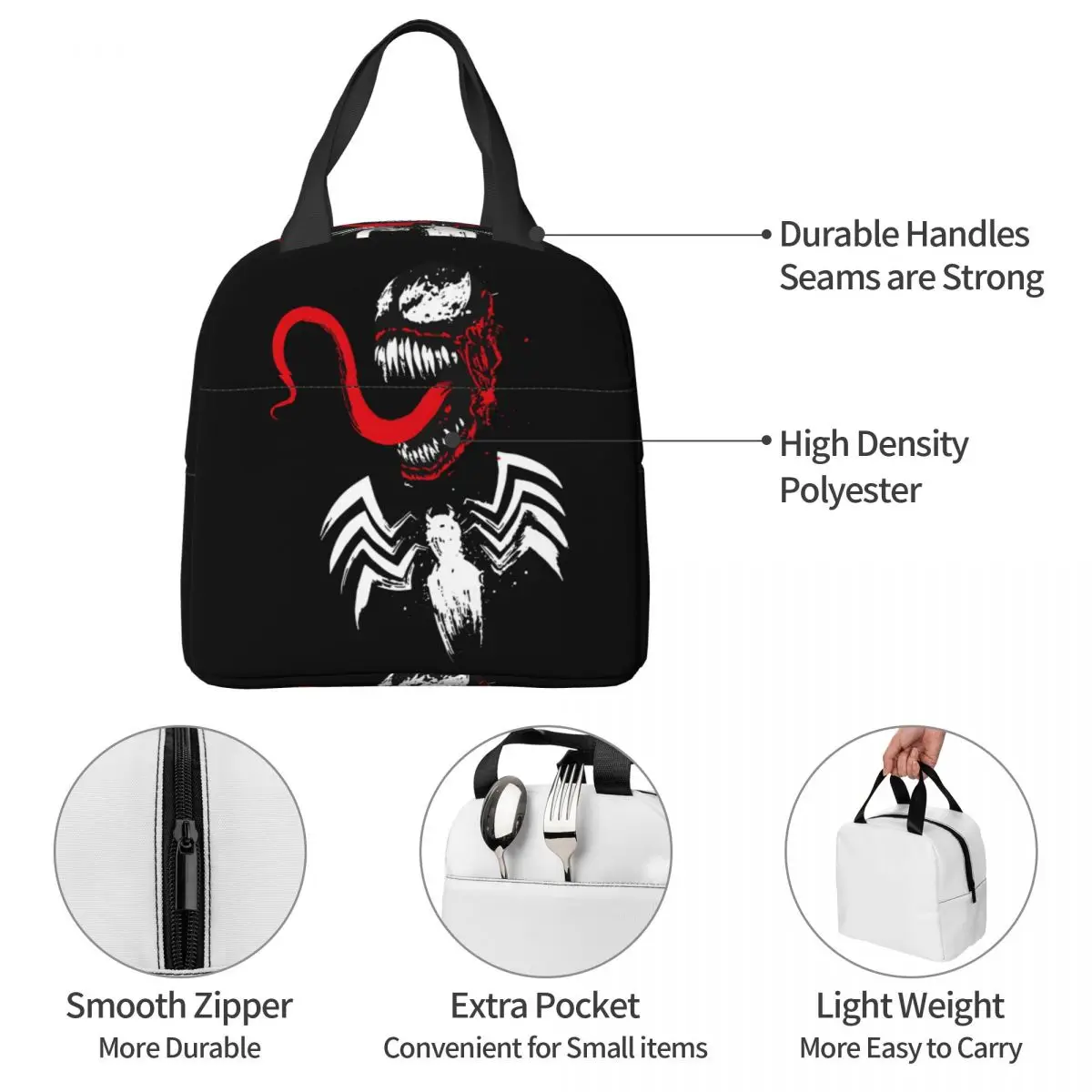 Aluminum Foil Insulation High School Marvel Venom The Last Dance Food Bags Durable Lightweight Symbiote Office Insulated Case image 5
