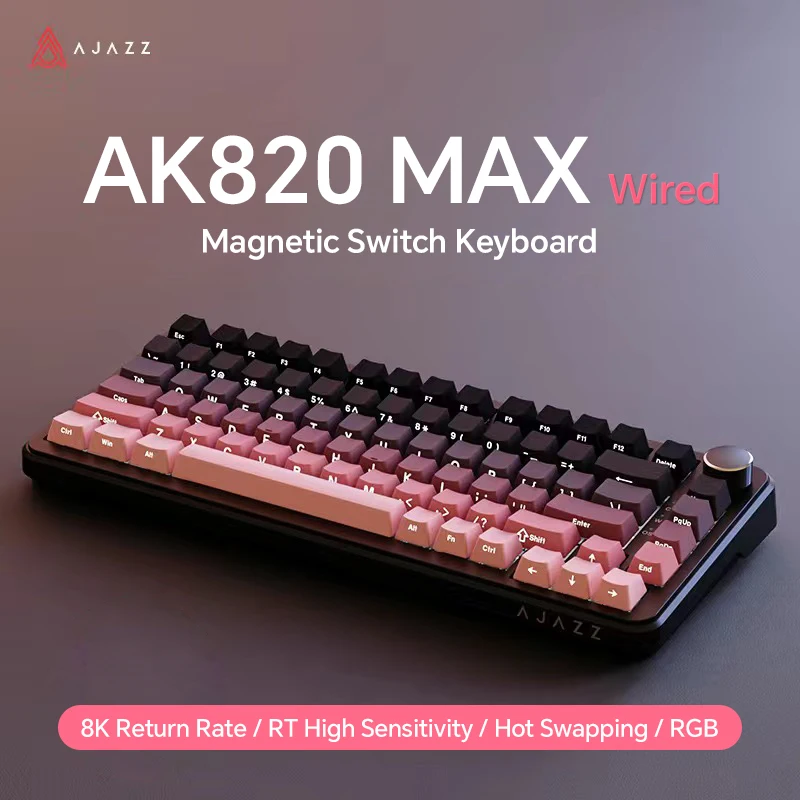 Ajazz AK820 MAX 75% Mechanical Keyboard, Magnetic Keyboard with