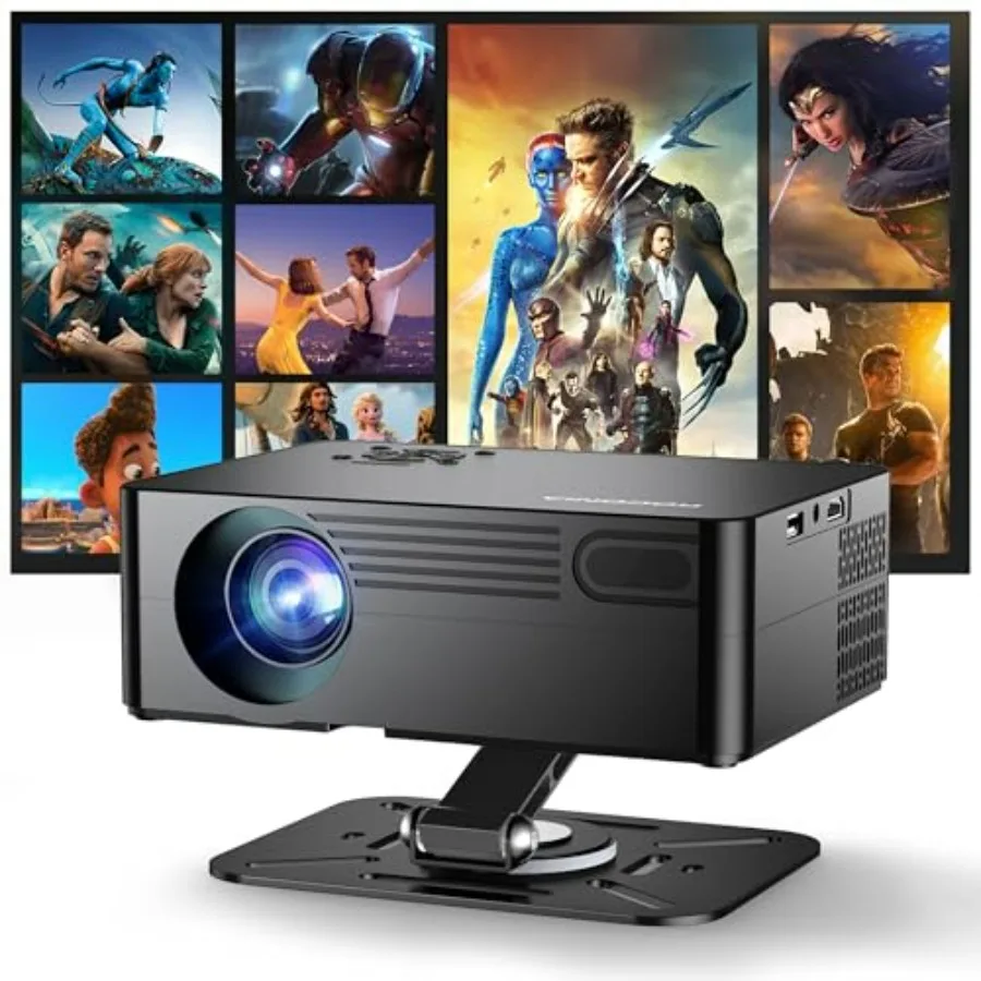 

Portable Smart Projector for Home Theater and Outdoor Use with WiFi Bluetooth AI Auto Focus Keystone Correction Native 1080P 4K