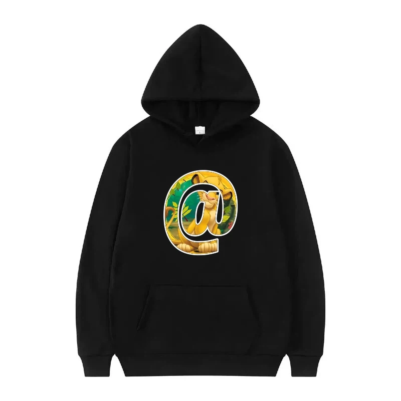 Disney le roi Lion lettre motif femme imprimer blanc hiver hauts amples vêtements pulls dames pas cher sweats à capuche hommes sweats
