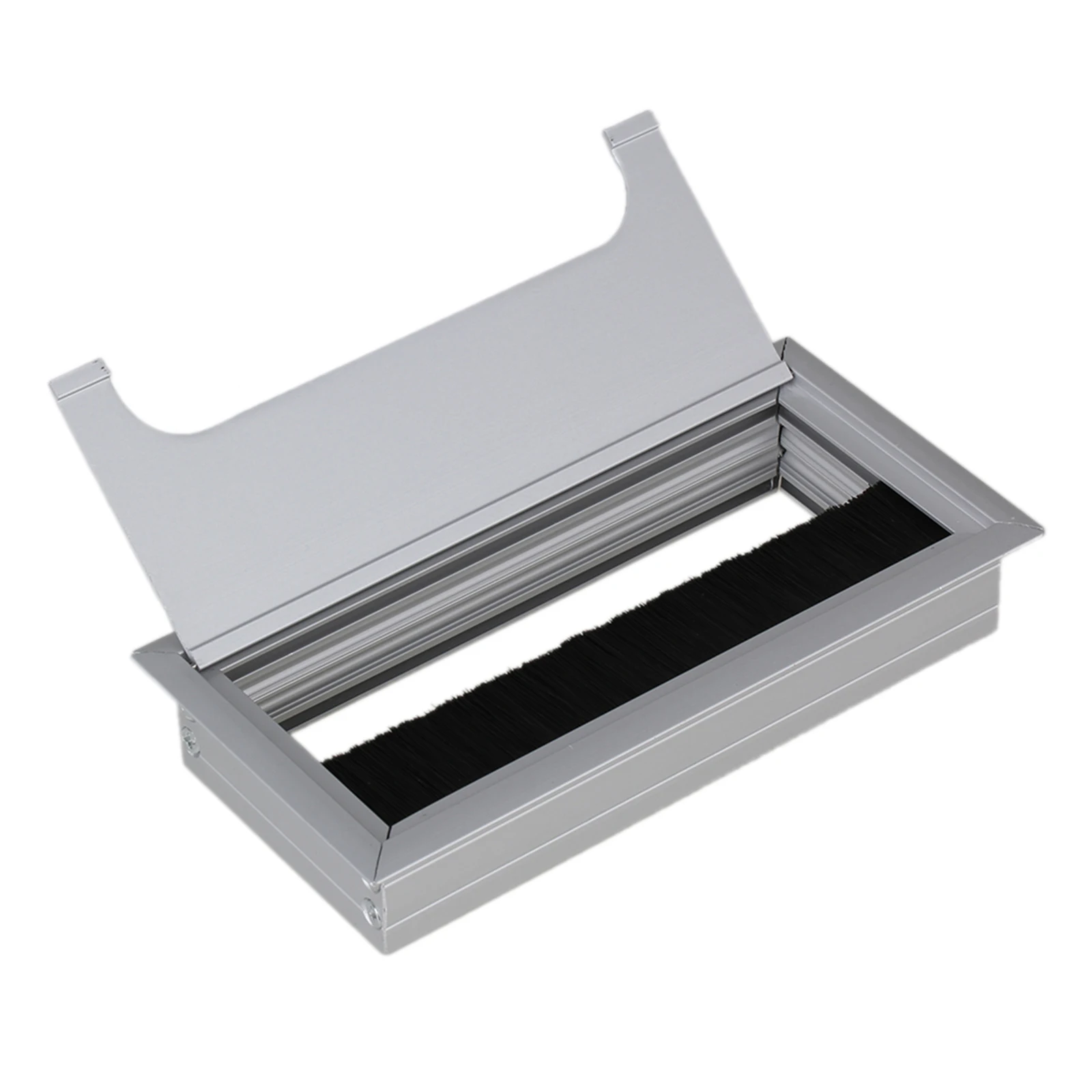 Aluminum Alloy Wire Cable Rectangle Grommet Hole Cover for Table TV Cabinet Desk