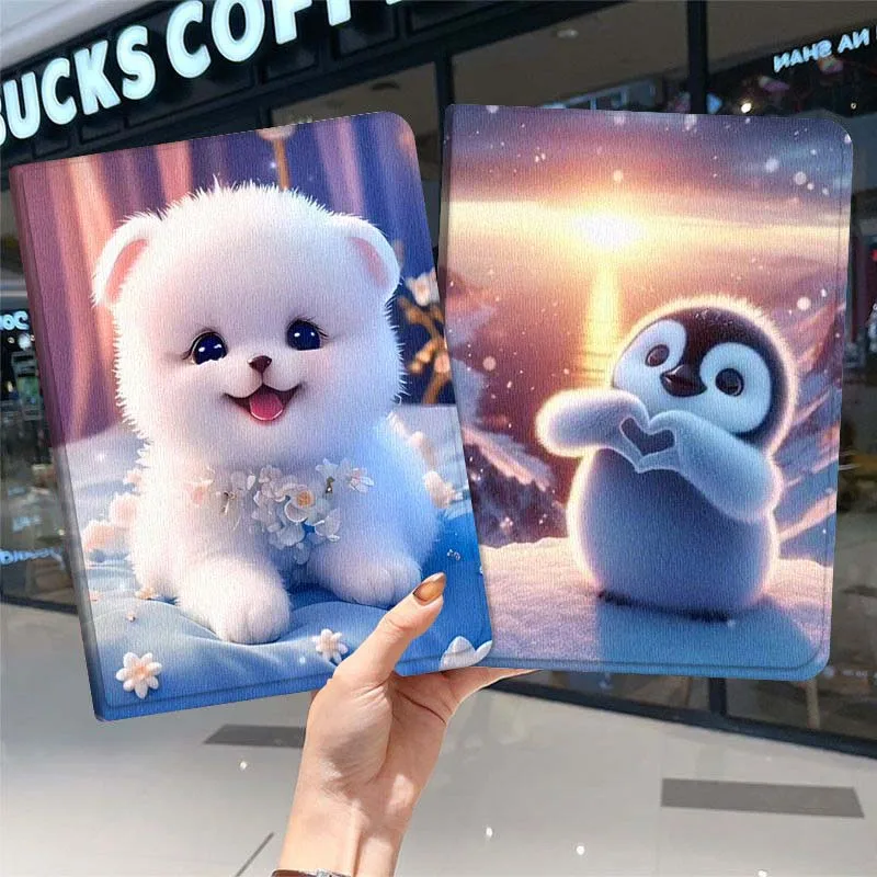

Cute Cat Penguin Art Gift For Samsung Galaxy Tab A7 A A8 A9 A11 S6 S11 10.1 10.4 10.5 Inch Lite PLus Soft Tablet Case