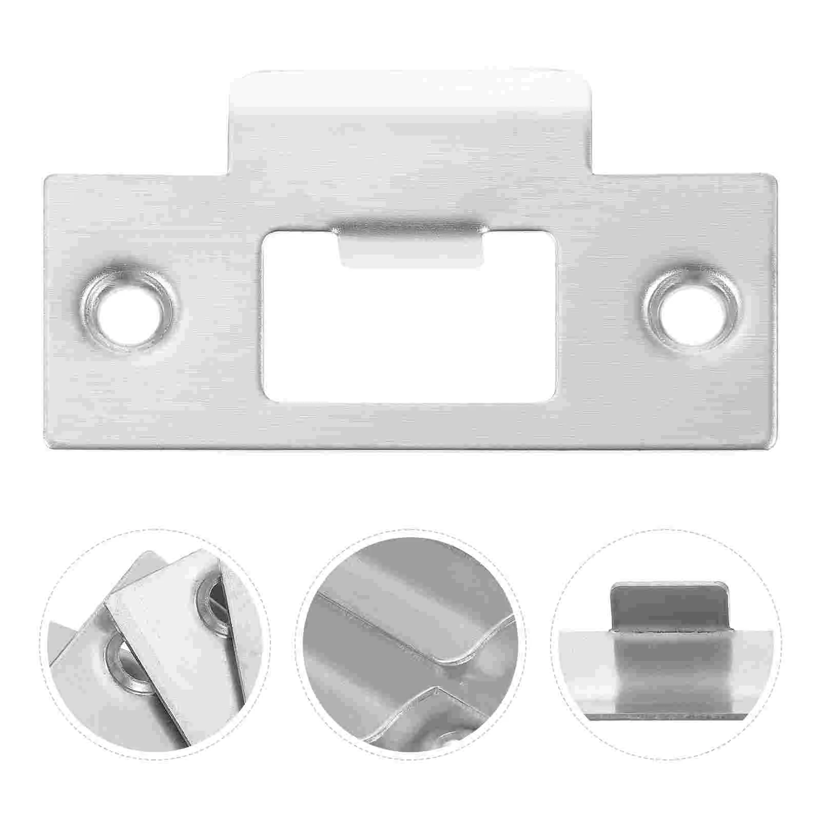 4pcs Door Latches Strike Plate Steel Strike Plates For Interior Doors Plug Lock Body Side Strip Plate Lock Door Latch Fitting