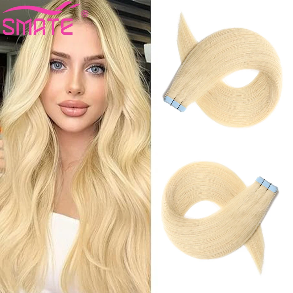 Extensiones de cabello humano 2,0 Remy, cinta adhesiva Invisible sin costuras, cabello liso brasileño, 40 unids/lote por paquete, 100% g/unidad