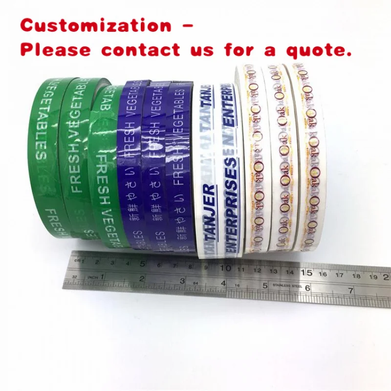 custom.Custom Printing 12mm X 50m Bread Plastic Bag Sealing Tape