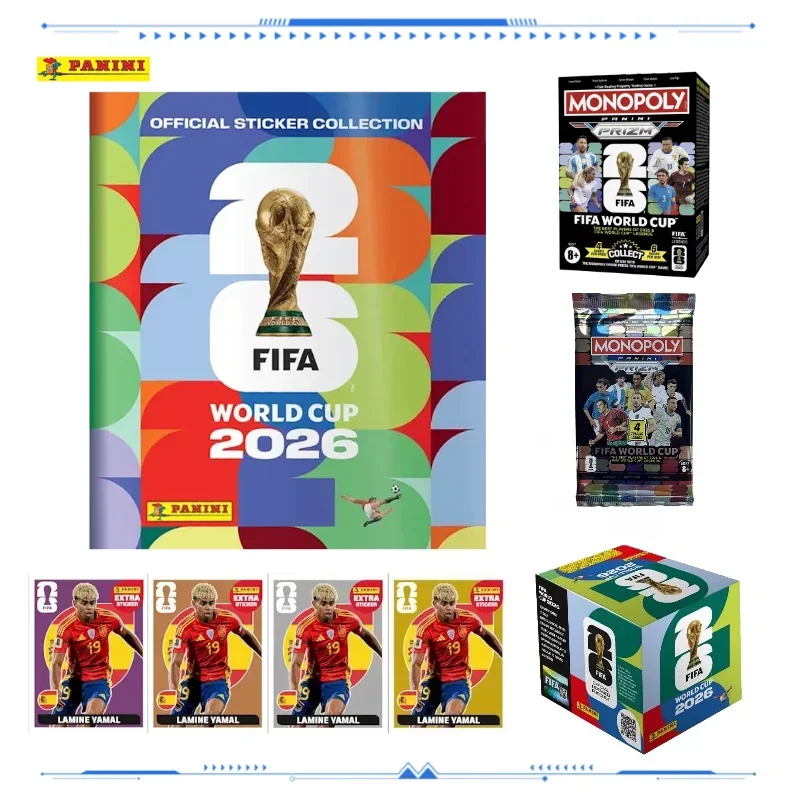2026 Panini Prizm Monopoly FIFA World Cup Cartas Colecionáveis de Futebol Caixa Misteriosa Brinquedo Colecionável Presente de Feriado e Aniversário para Meninos e Meninas