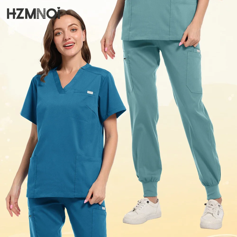 Spa Uniform Salon Nursing Scrub Woman Joggers Scrubs Nurse Uniform Medical Scrubs Short Sleeve Blouse Dentiste Work Wear