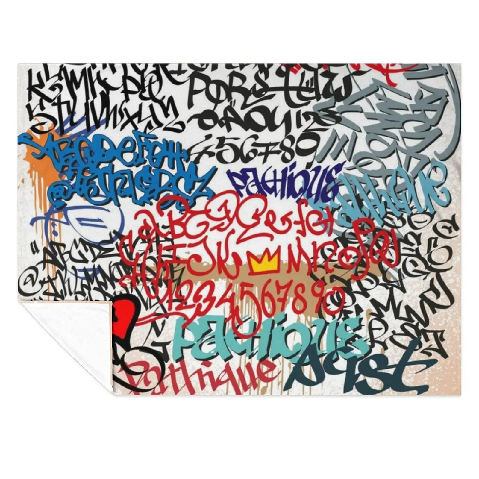 

Graffiti Illustration - block street art Throw Blanket Winter beds manga Multi-Purpose Hair Blankets