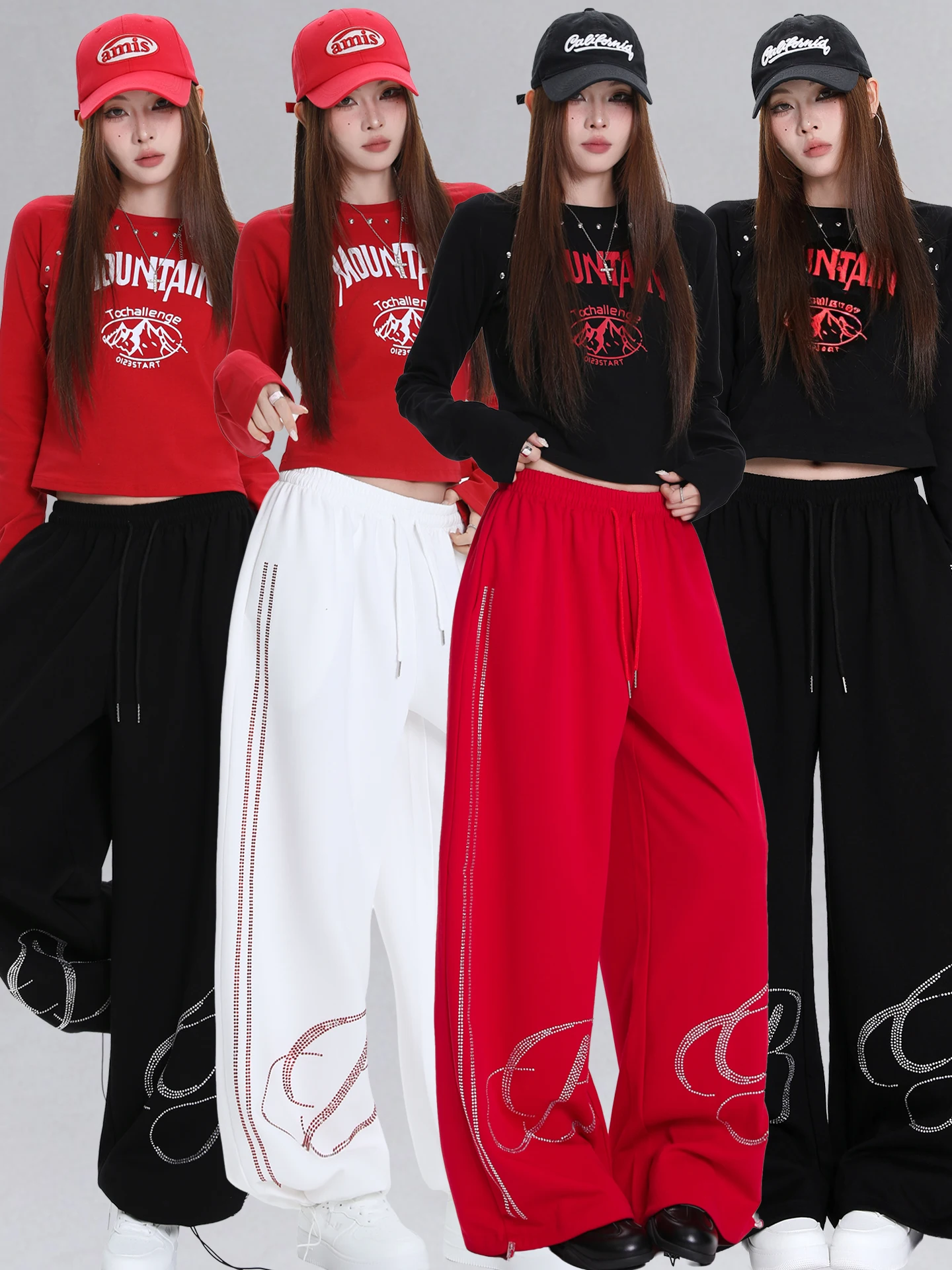 Adult Jazz Dance Outfit Casual Loose Streetwear Two-Piece Set Comfortable Long Sleeve T-Shirt And Pants Autumn Collection