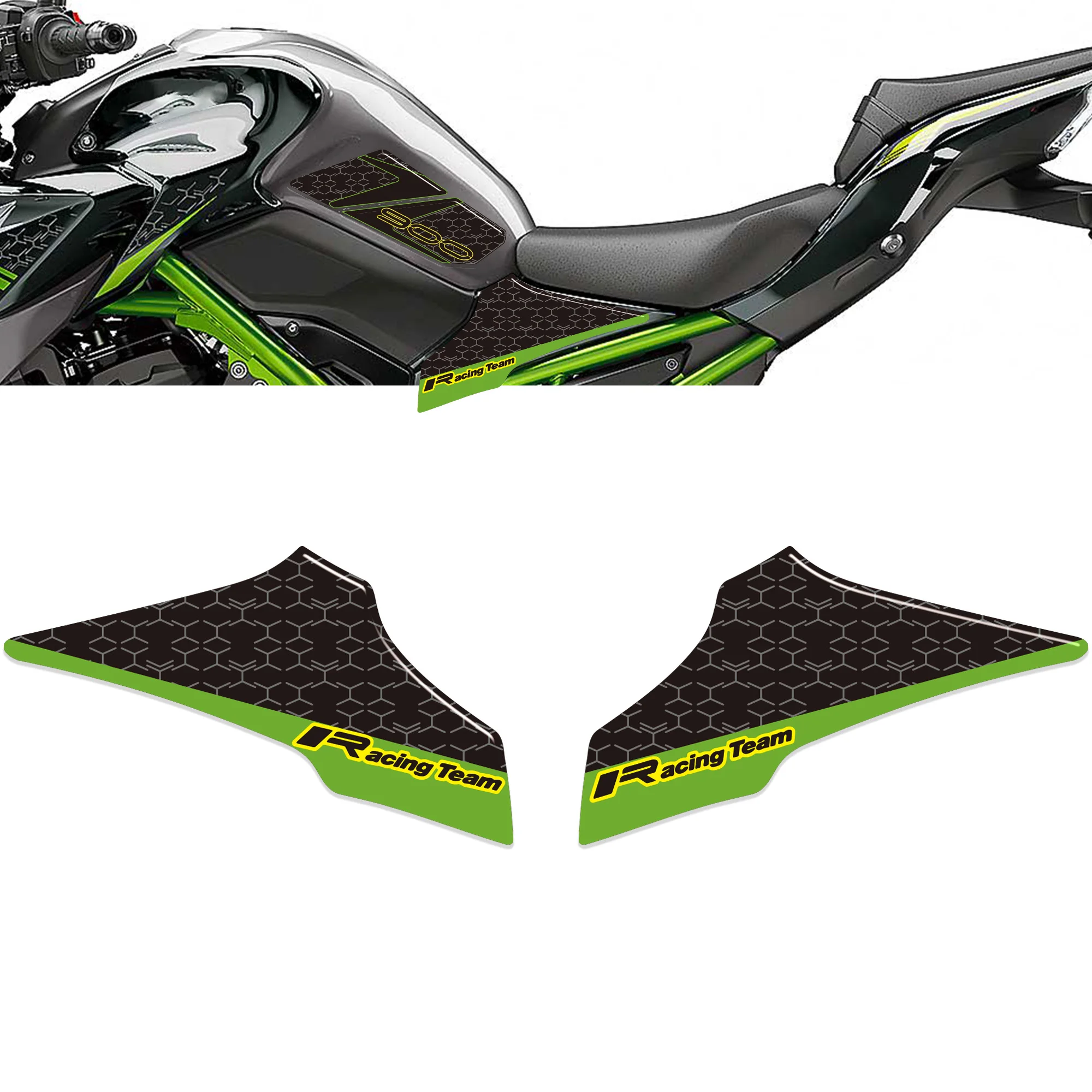 

Keep Original Paint! 3D Gel Tank Grips for Kawasaki Z900 | Motorcycle Fuel Tank Scratch Protection Guards