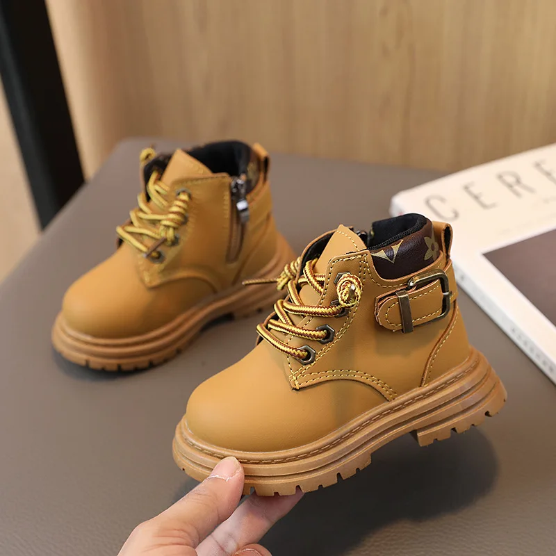 Kids Vintage Boots New 2023 Autumn Children\'s Fashion Non-slip Soft Rubber Outsole Ankle Boots Boys Girls Toddler Casual Shoes