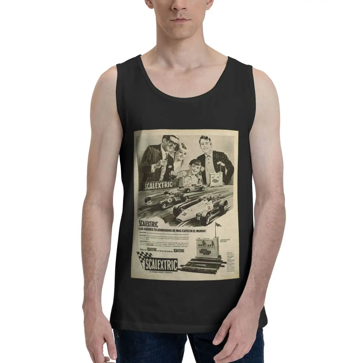 Scalextric (4 Anuncios) Sudadera 100% algodón para hombre, chaleco, ropa sin mangas, camisetas, camisetas sin mangas para hombre, camiseta