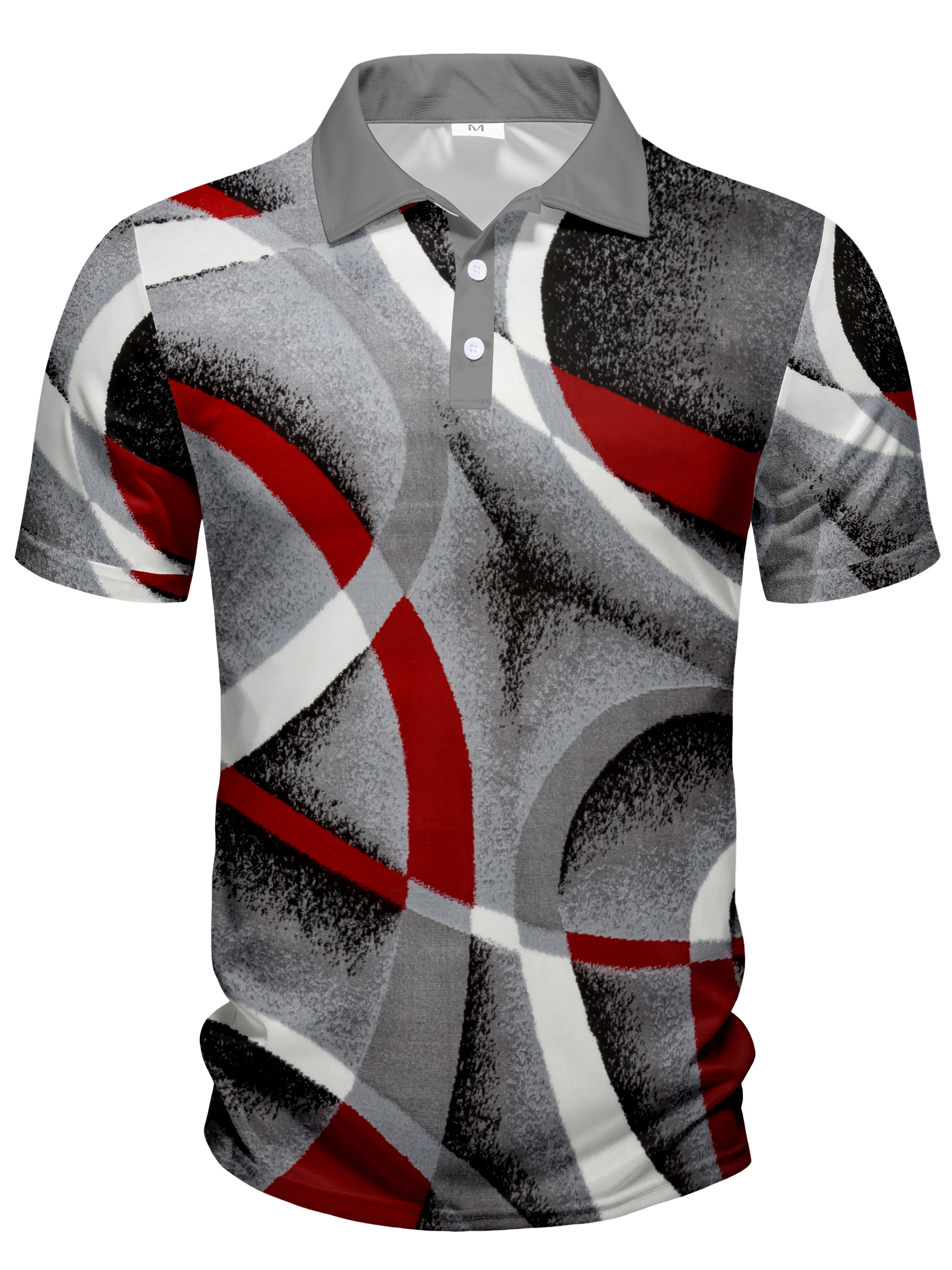 Men's Summer Polo Fashion Digital Print Polo Personalized Collar Short Sleeve Polo Outdoor Sports Outing Leisure Polo