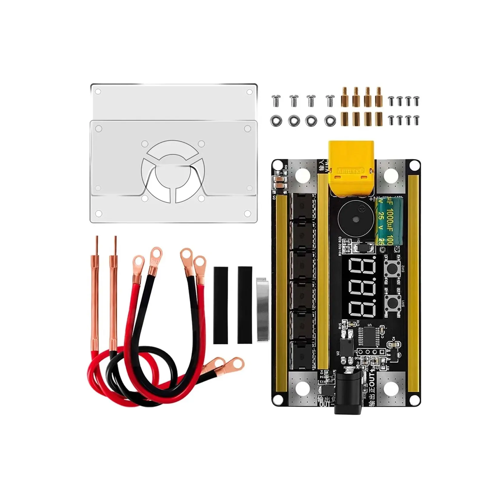 

Мини-аппарат для точечной сварки 8-24В, портативный инструмент для сварки аккумуляторов с вольтметром для батарейных блоков 18650