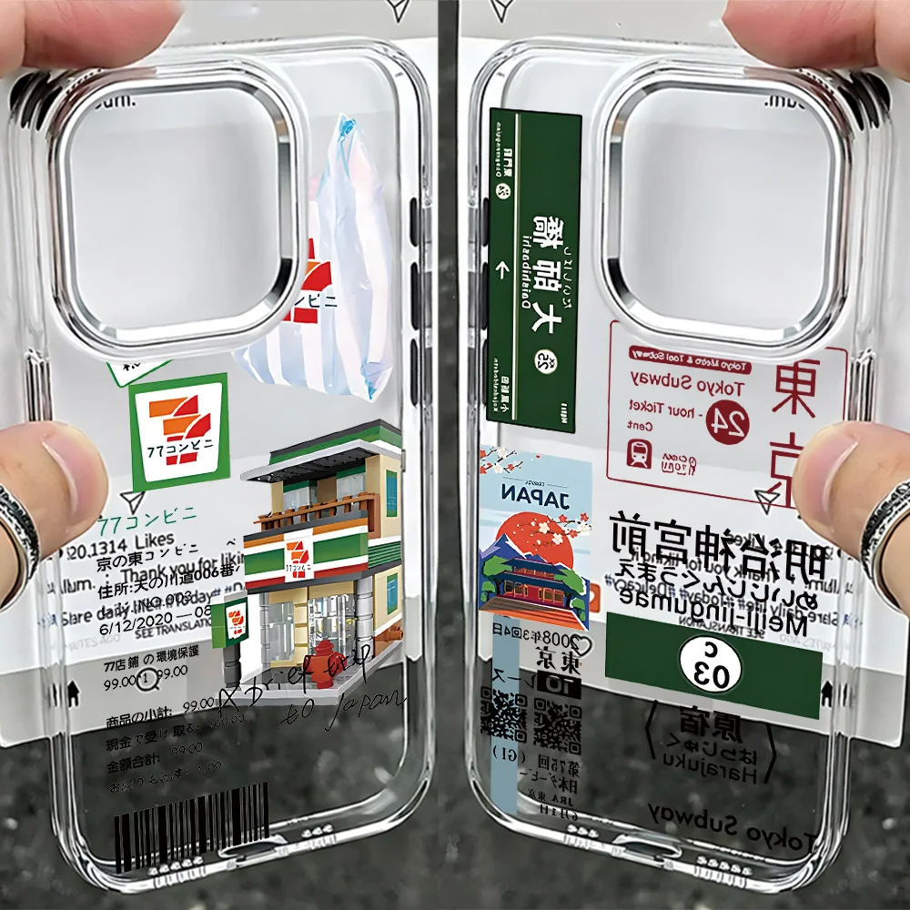Mode Retro Japan Label Neue Telefon Fall Für Google Pixel 10, 9, 8, 7, 8A 9A XL Pro 4G 5G Transparent Weiche Silikon TPU Zurück Abdeckung