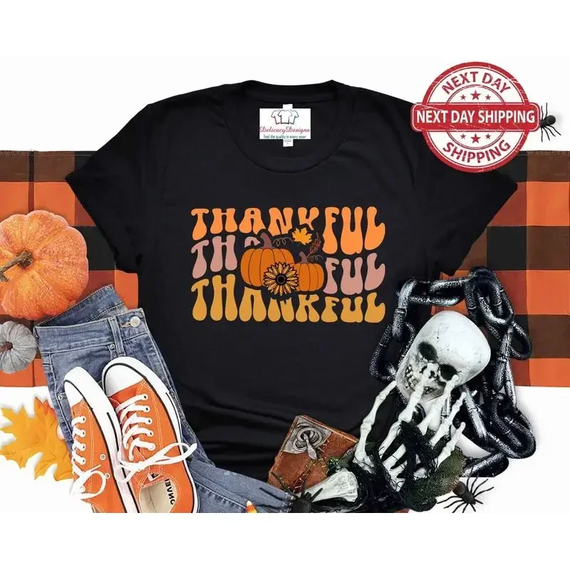 Thankful shirt women grateful Thanksgiving T mom fall for vibes tee
