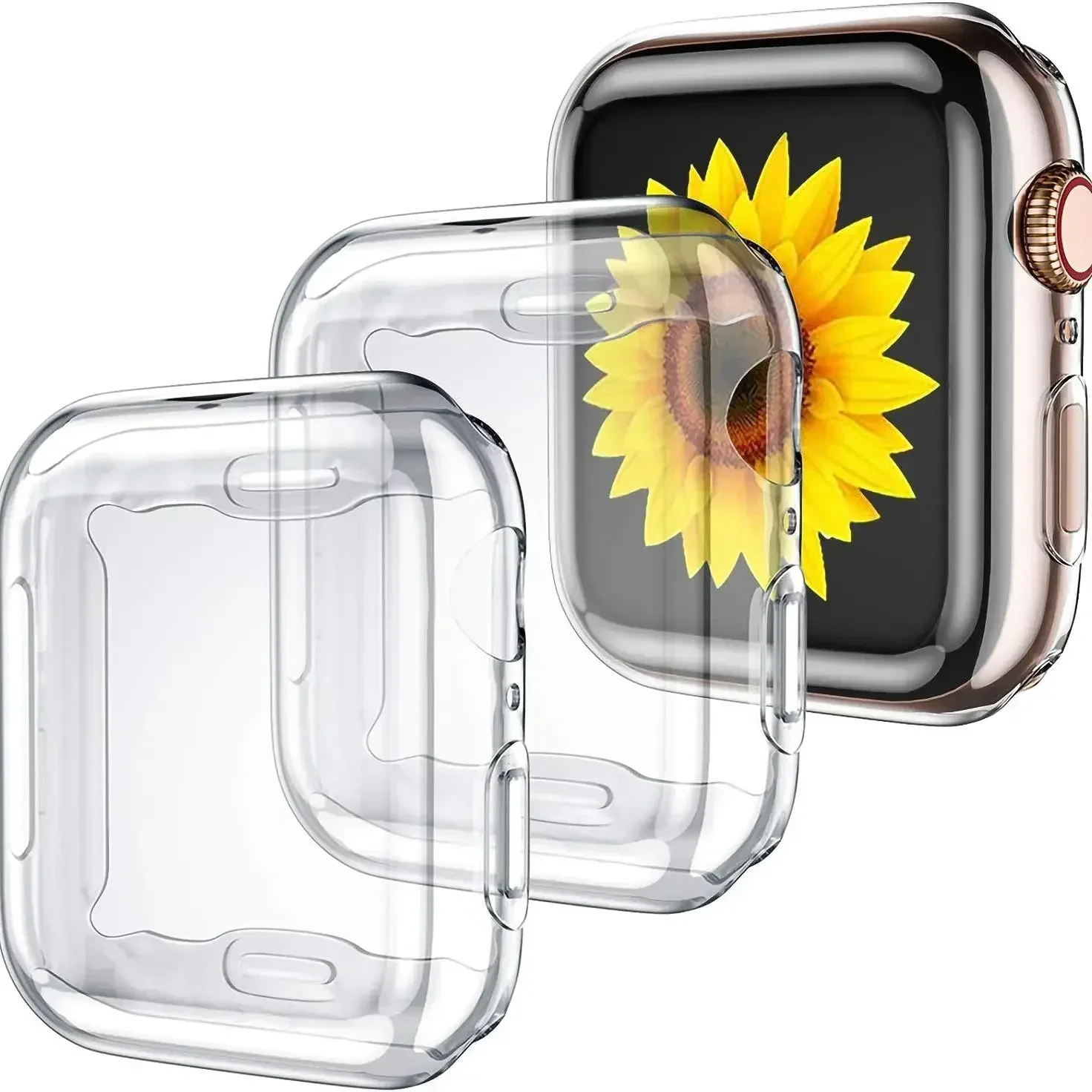 1-5 pcs Clear Case For Apple Watch 45mm 41mm 44mm 40 46mm 42mm Screen Protector Full Cover TPU Bumper Series 11 10 9 8 7 SE 6 5 image 3