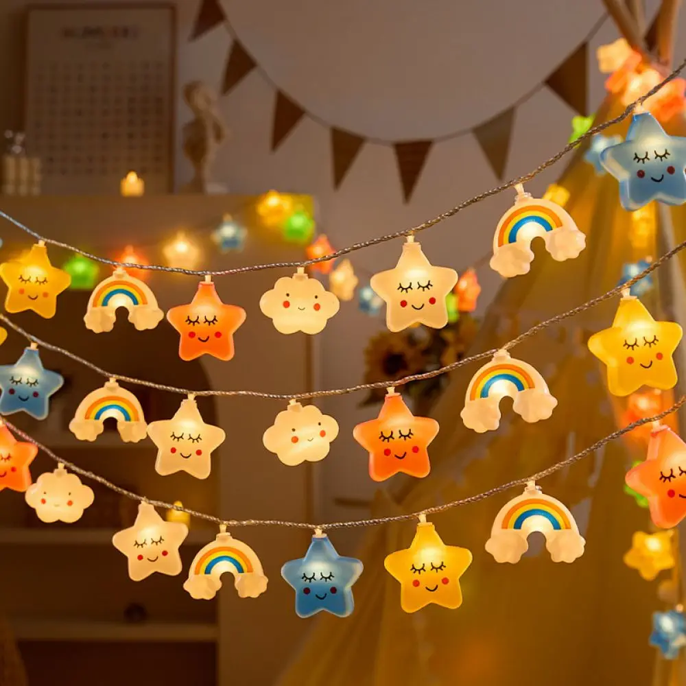 Star Rainbow Cloud LED Fairy String Light Decorative Lamp For Bedroom Tent Birthday Wedding Holiday Party Indoor Decor