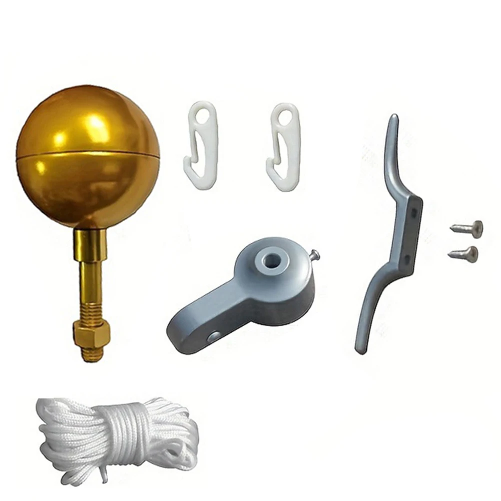 Flagpole Hardware Length Of 11 Meters Flagpole Accessory Kit Nickel-plated Swivel Hooks Solid Polyester for braided Rope