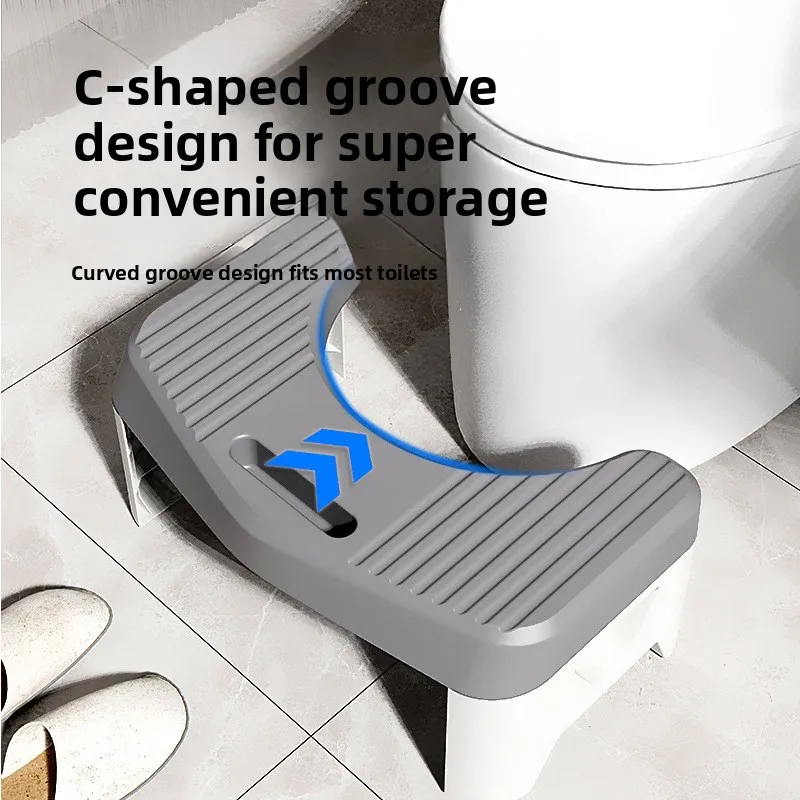 Thickened Non-Slip Integrated Toilet Stool, Household Potty Step Stool, Bathroom Foot Stool, Squat Aid