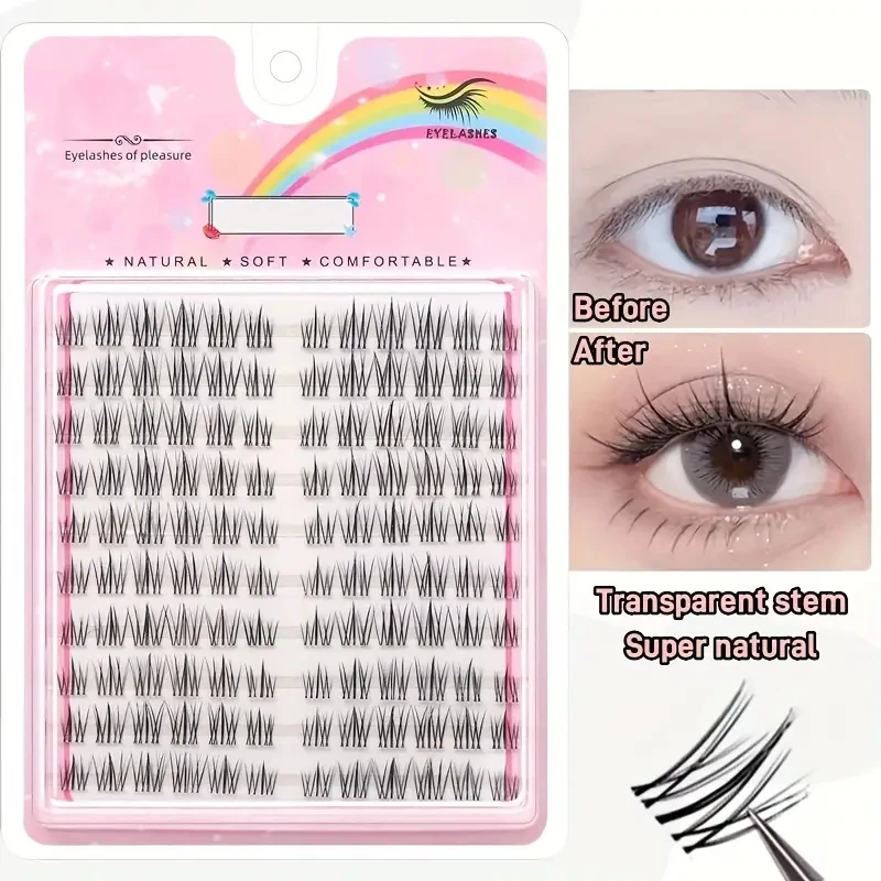 10-reihige einzelne Wimpern im Sonnenblumen-Stil, falsche Wimpern im Cartoon-Stil, die wiederverwendet werden kann und die Augen größer aussehen