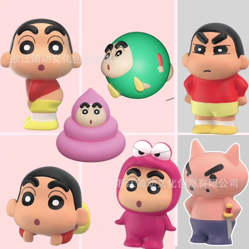 Crayon Shin-chan Soft Glue Pincer Jouets de décompression, 9-13cm, Noob Stick Your Butt Out Crocodile, Creative Slow Rebound Cute Gift