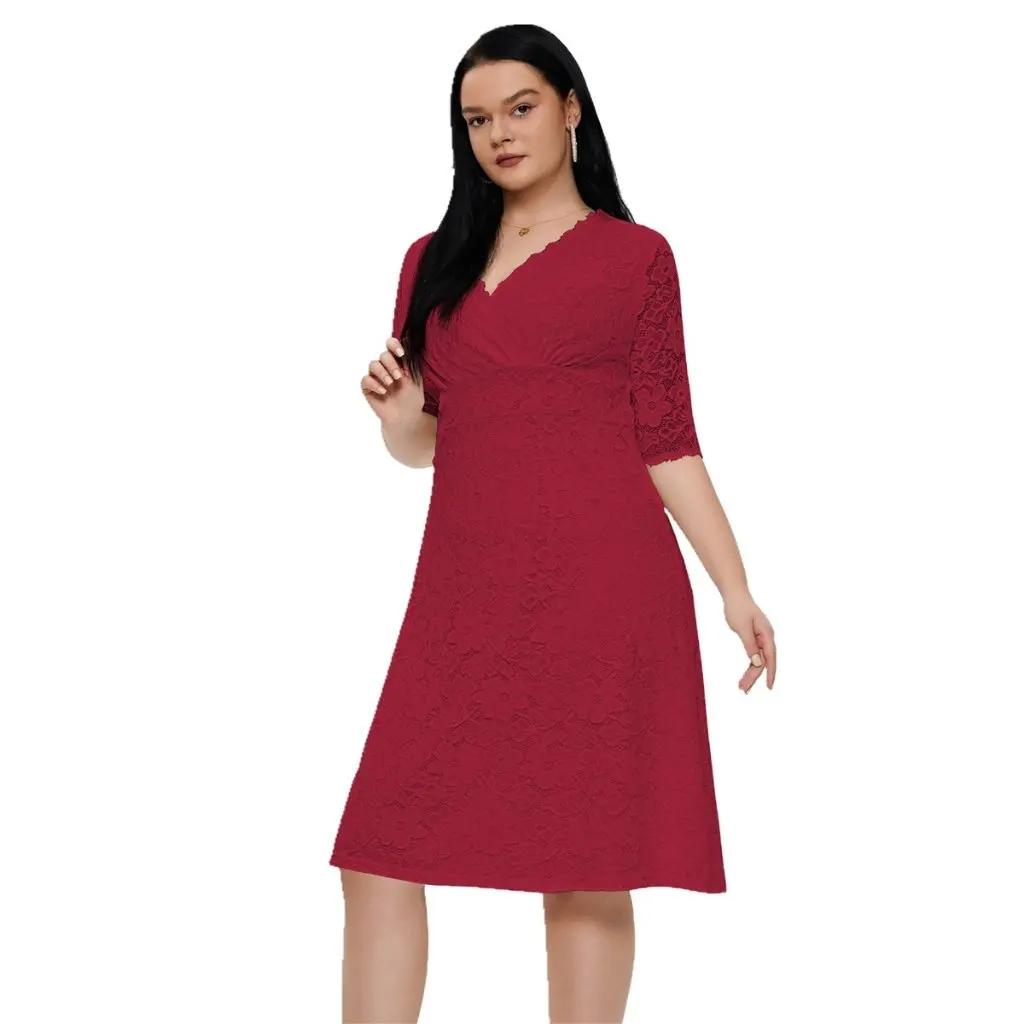 

Женское кружевное вечернее платье большого размера в европейском и американском стиле, элегантное модное платье Fat Sister