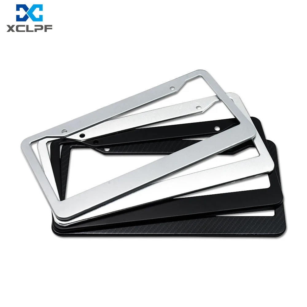 New Arrival Aluminum Alloy Carbon Fiber Texture License Plate Frame for Cars US Standard