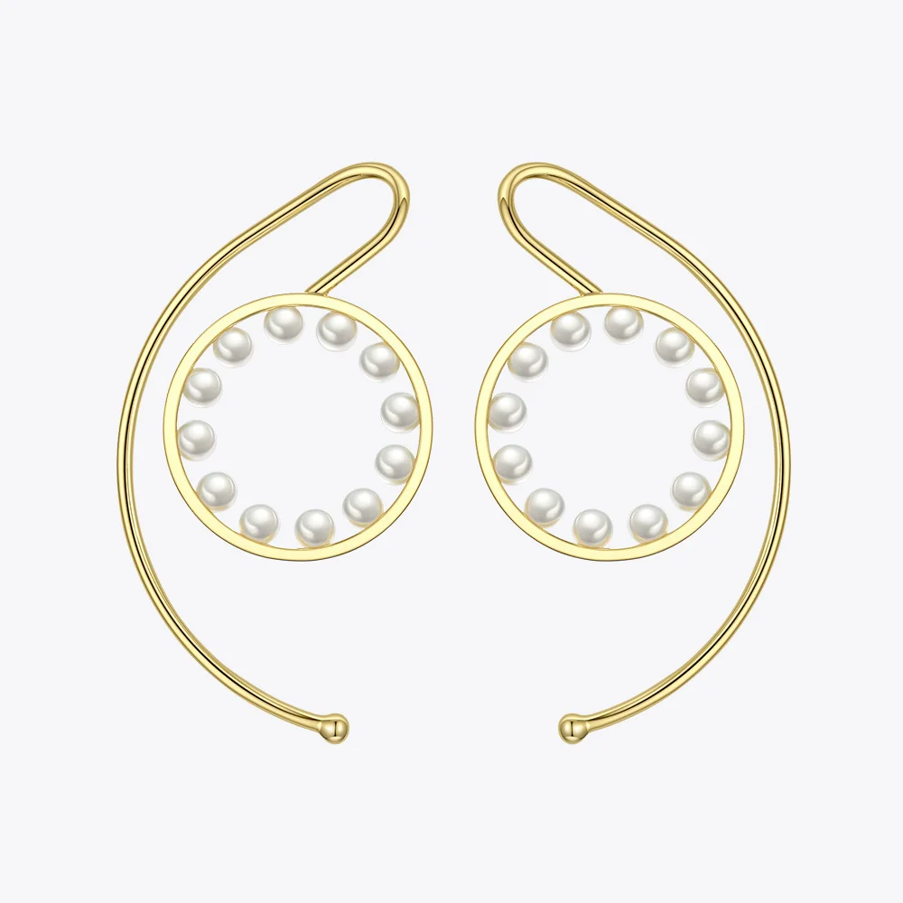 ENFASHION Pearl Circle Ear Cuff Clip On Earrings For Women Statement Gold Color Earcuff Earings Without Piercing Jewelry E191106