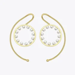 ENFASHION Pearl Circle Ear Cuff Clip On Earrings For Women Statement Gold Color Earcuff Earings Without Piercing Jewelry E191106