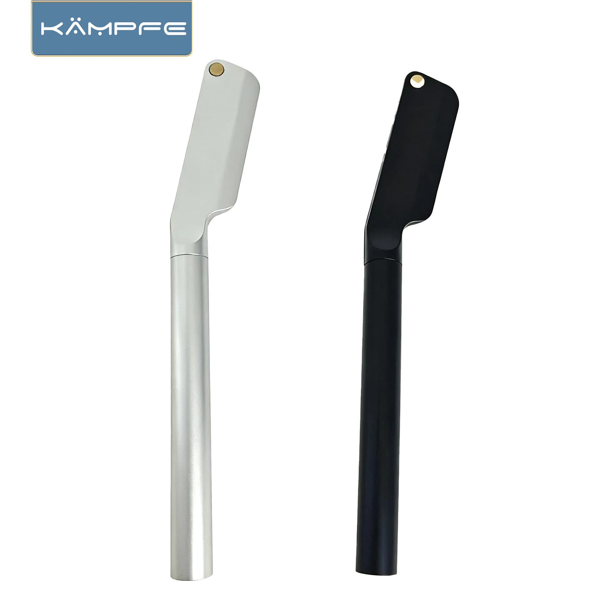 KAMPFE Aluminum Manual Safety CNC machined Straight Razor with 5 Replaceable Blades Gifts for men