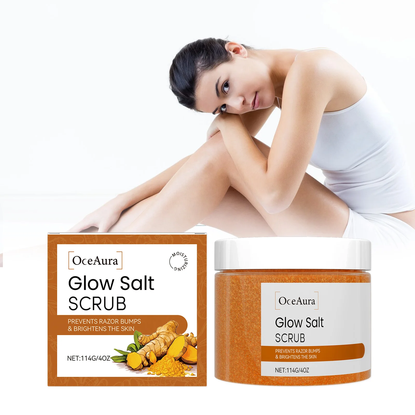 Turmeric Brightening Scrub Deep Cleansing Remove Dead Skin Moisturizing Hydrating Smooth Skin Care Gentle Exfoliating Body Scrub