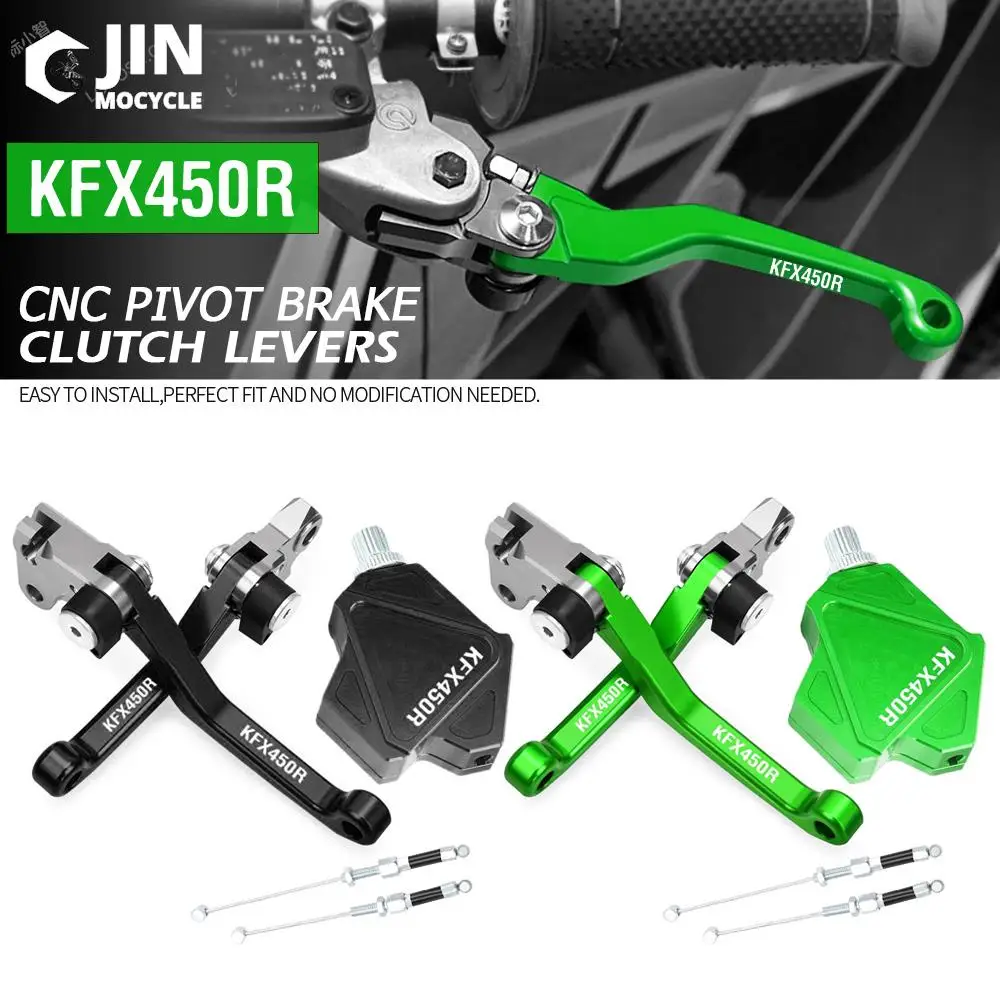 

Dirt Bike CNC Brake Clutch Levers Stunt Clutch Pull Cable Lever Replacement Easy System For KAWASAKI KFX450R 2006-2014 2013 2012