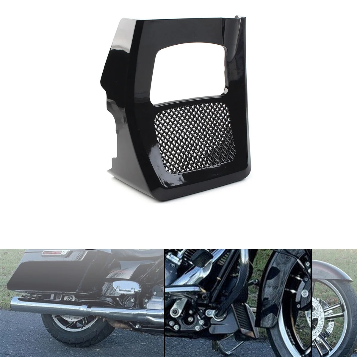 

Motorcycles Chin Spoiler Radiator Cover for Harley Electra Road King Street Glide 2017-2023 Front Fairing Decoration