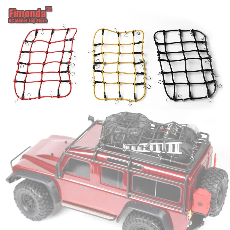 

Elastic Luggage Net Car Roof Rack Storage Net with Hooks Rubber Band for Axial SCX10 Net D90 RC4WD TRX-4 1:10 RC Car Red
