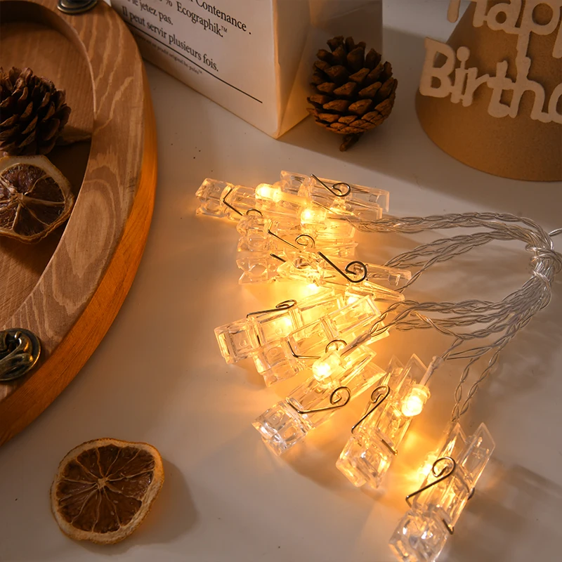 6 m 40 LEDs Lichterkette, Foto-Clip, Feengirlande, Lichterkette, batteriebetrieben, USB-betrieben, für Hochzeit, Geburtstag, Party, Weihnachtsdekoration 02 – Detail 11
