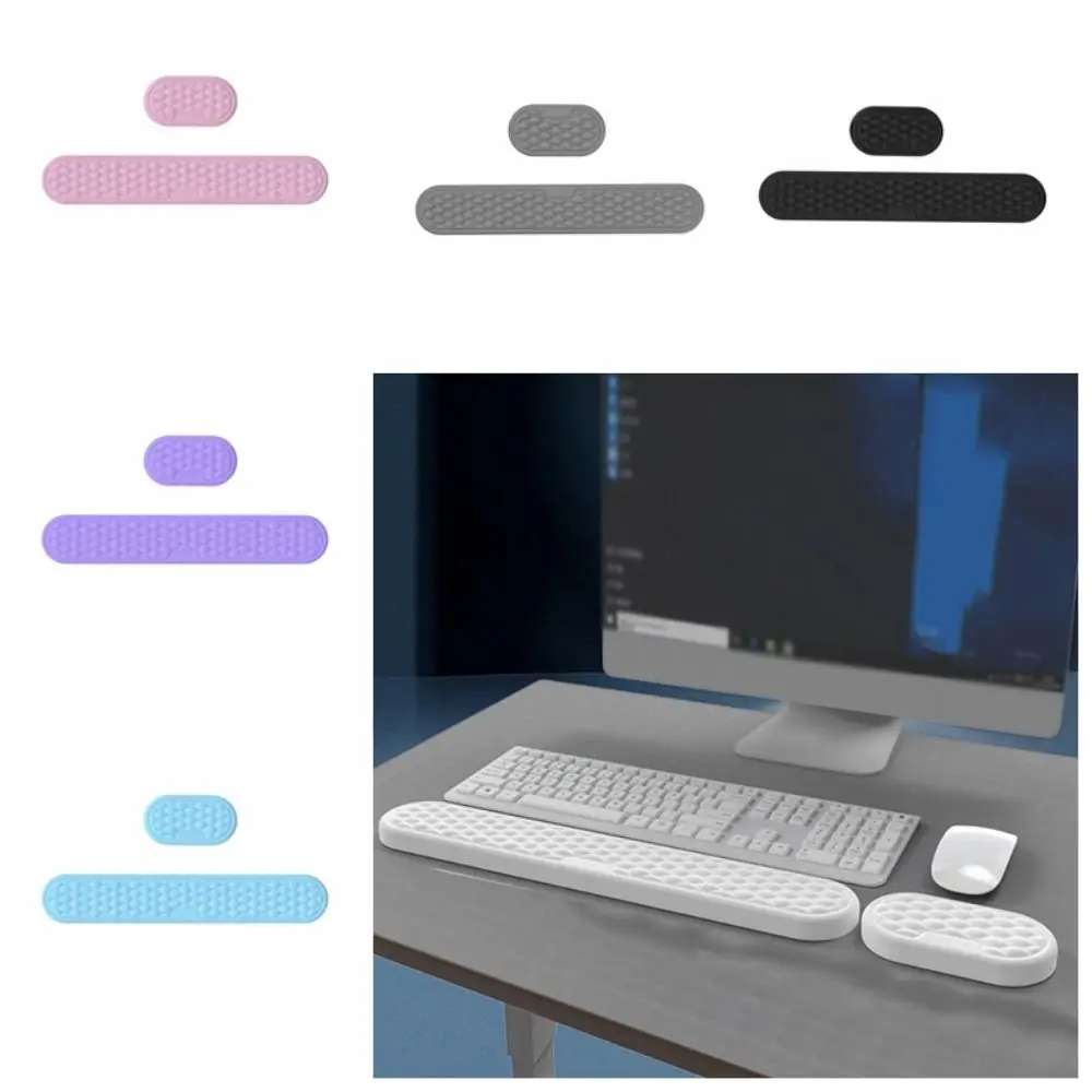 

Useful Creative Keyboard Wrist Rest Pad Waterproof Solid Color Mouse Pad 3D PU Leather Wristband Mouse Mat Gamer