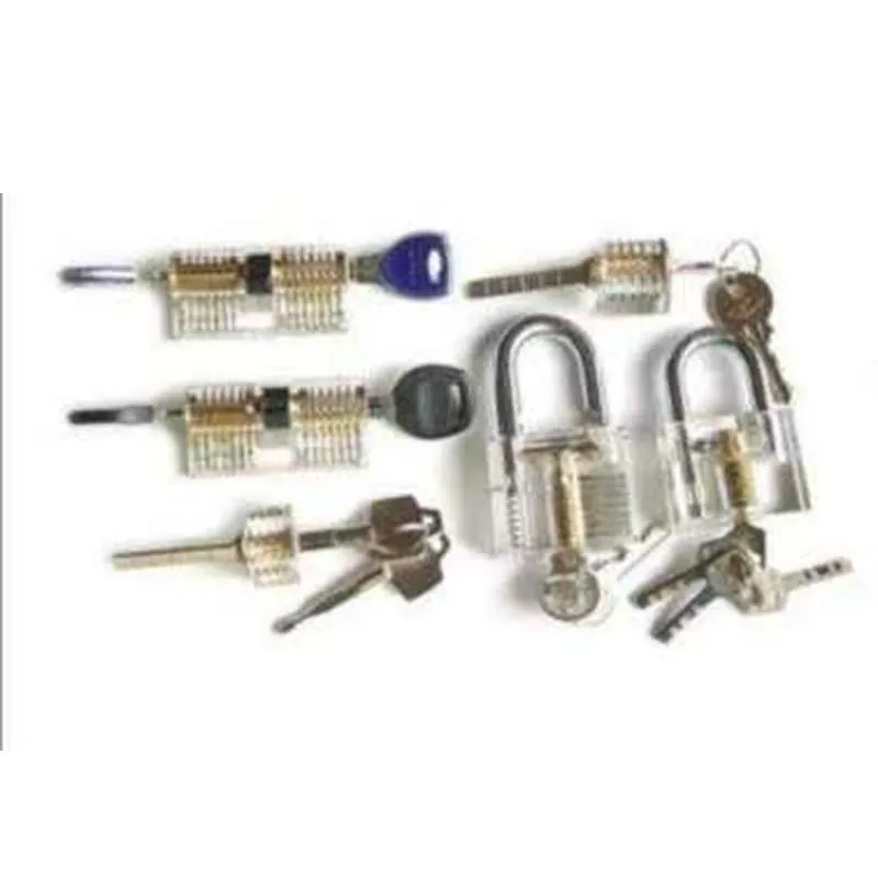 

6 PCS ock Pick Set Padock Cross a b Transparent Practice Set ocksmith ock Picks