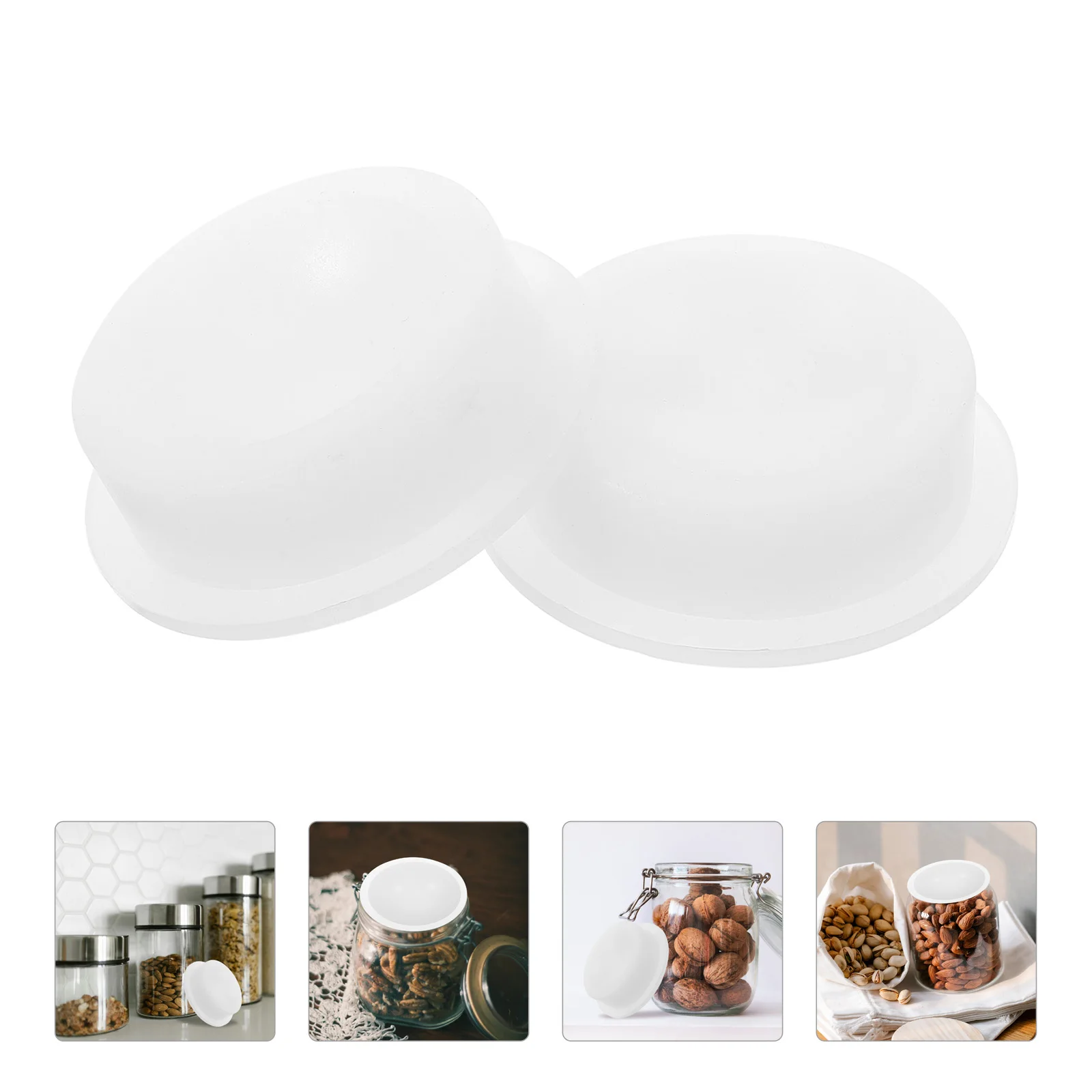 

5 Pcs Silicone Bottle Stopper Lids Replacement Cap Plugs Salt Pepper Caps Round