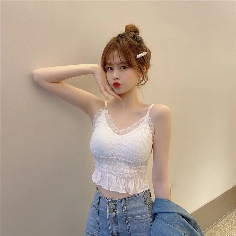 Lace Camisole Vest Breathable French Camisole Women'S Camisole Comfortable For Sleep Yoga Commuting
