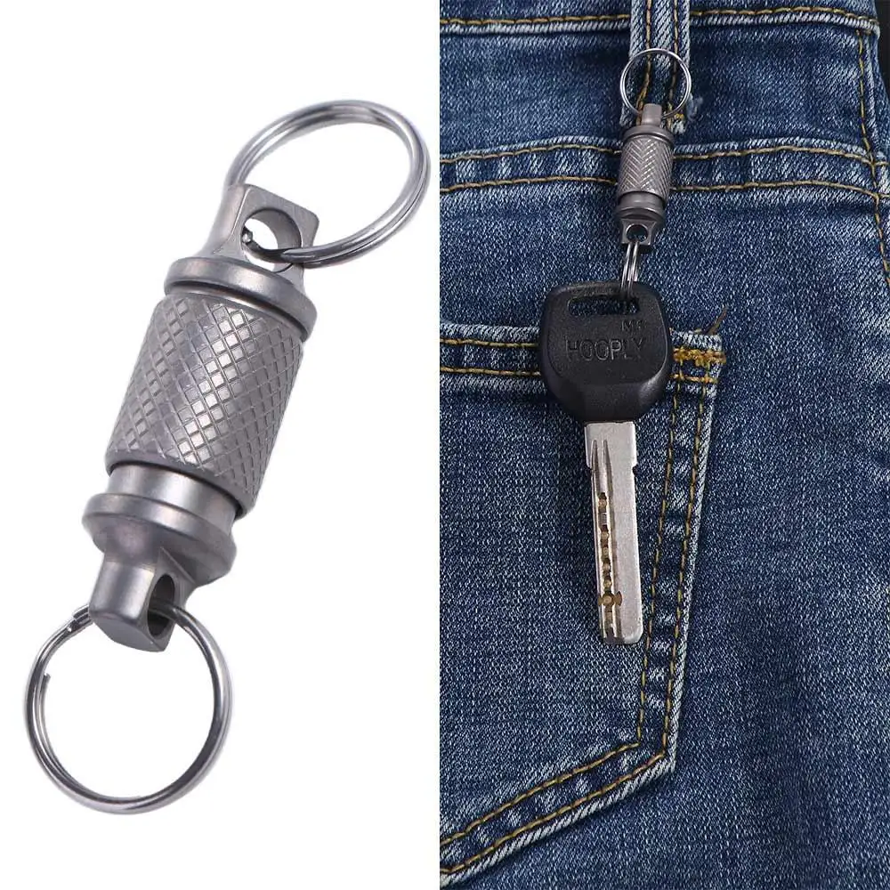

Detachable Titanium Alloy Keychain Multifunctional 360 Degree Rotation Car Keychain Quick Release Easy To Use Rotate Buckle