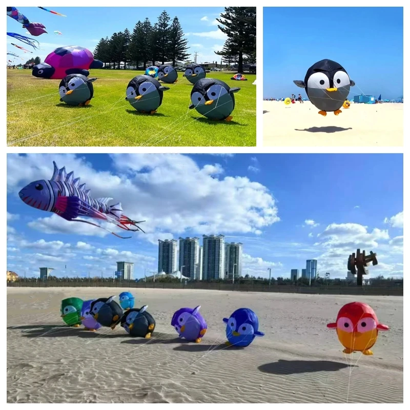 

free shipping Penguin kite pendant can walk not flying ripstop nylon outdoor game toys sports dancing squid toy Air bounce Kite